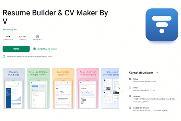 Resume Builder & CV Maker By V