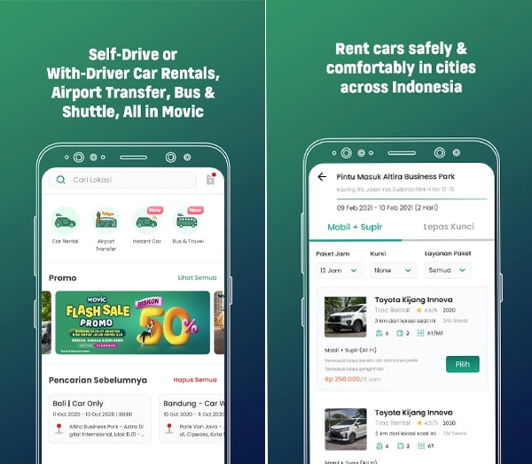 Aplikasi Travel Mobil